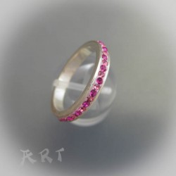 Сребърен дамски пръстен с камъни Swarovski R-365
